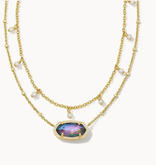 Elisa Pearl Multi Strand Necklace Front View