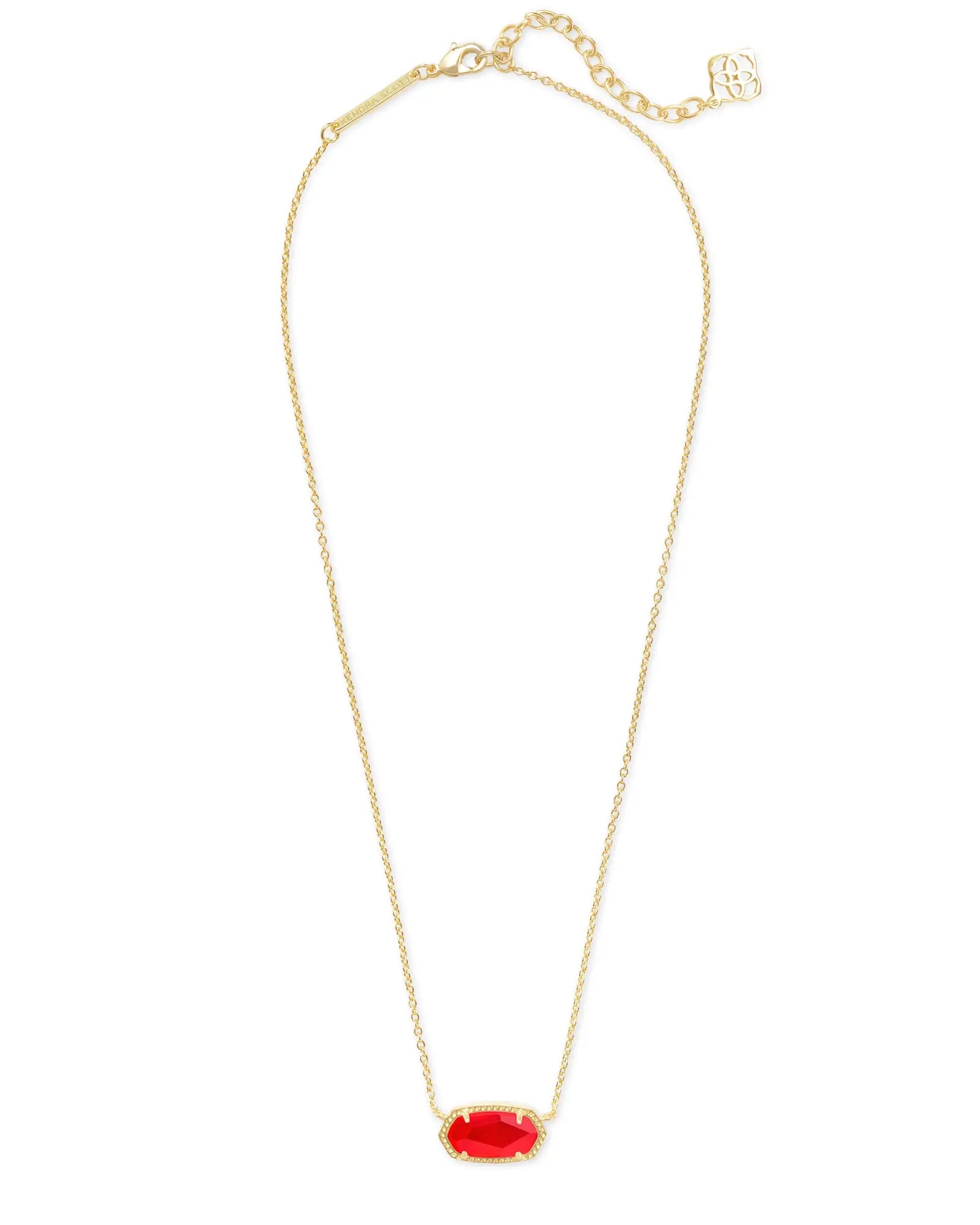Elisa Short Pendant Necklace Gold Red Illusion Chain View
