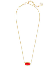 Elisa Short Pendant Necklace Gold Red Illusion Chain View