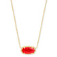 Elisa Short Pendant Necklace Gold Red Illusion Front View