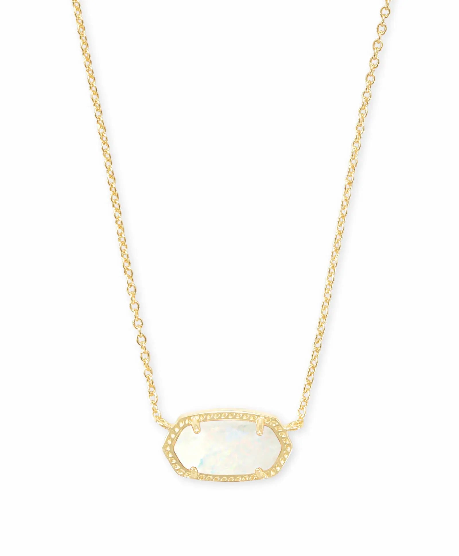 Elisa Gold - White Opal Necklace Front View
