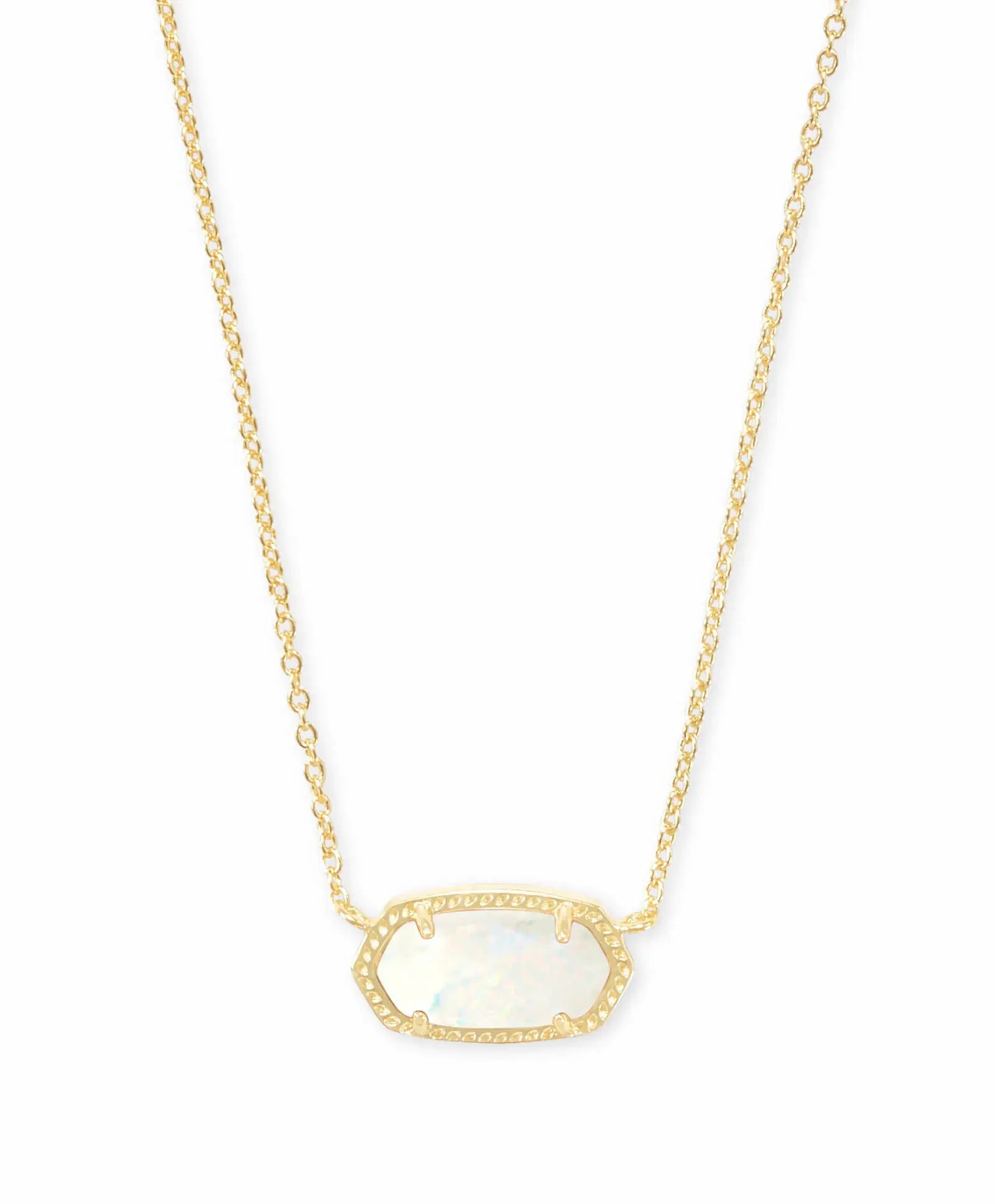 Elisa Gold - White Opal Necklace Front View