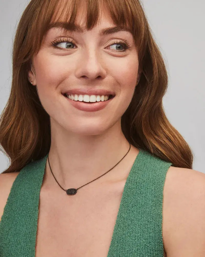 Gunmetal Necklace Black Drusy Necklace Elisa Gunmetal Black Drusy