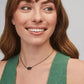 Elisa Gunmetal Black - Drusy Necklace Model View
