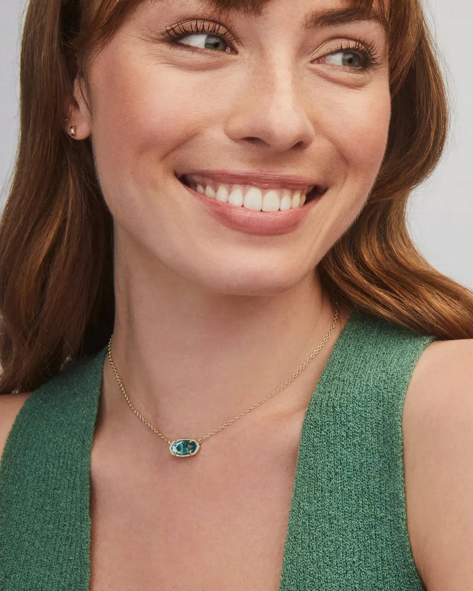 Kendra Scott Elisa Silver Pendant Necklace London Blue