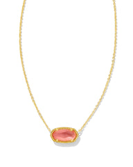 Elisa Pendant Necklace - GOLD CORAL PINK MOTHER OF PEARL - Kendra Scott
