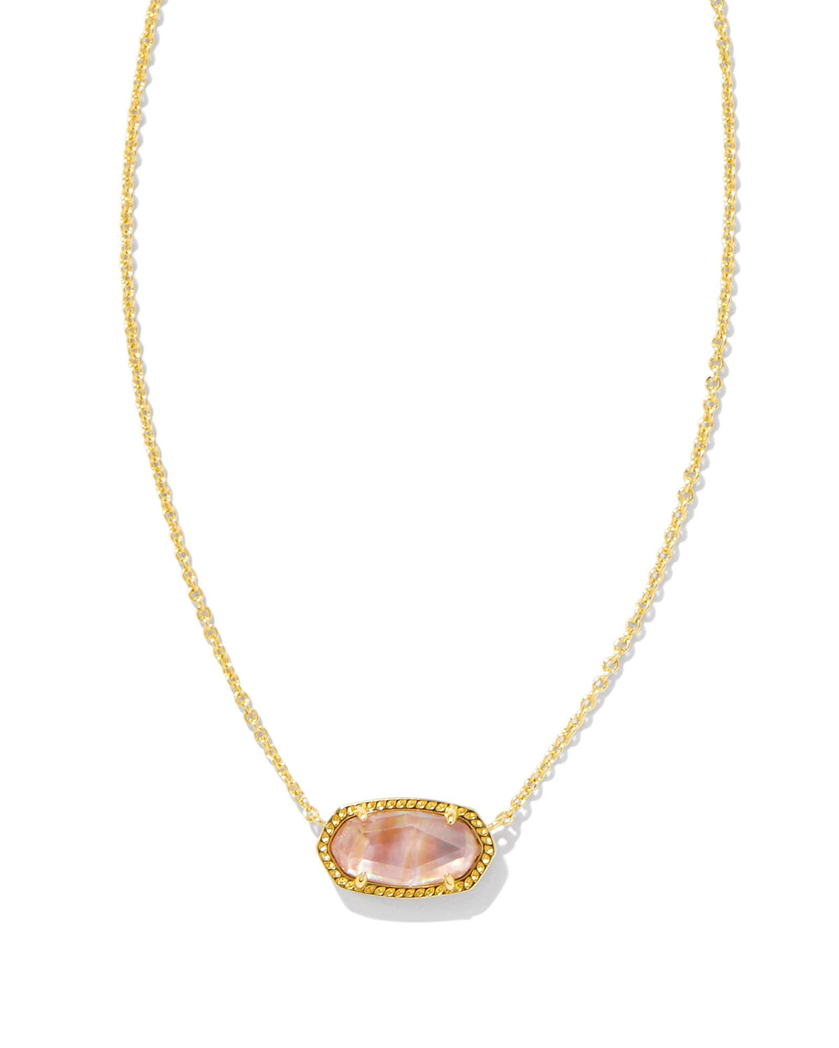 Elisa Pendant Necklace - GOLD LIGHT PINK IRIDESCENT ABALONE - Kendra Scott