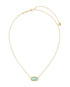 Elisa Short Pendant Necklace - Gold Sea Green Chrysocolla