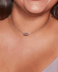 Elisa Silver Pendant Necklace - Amethyst Model View