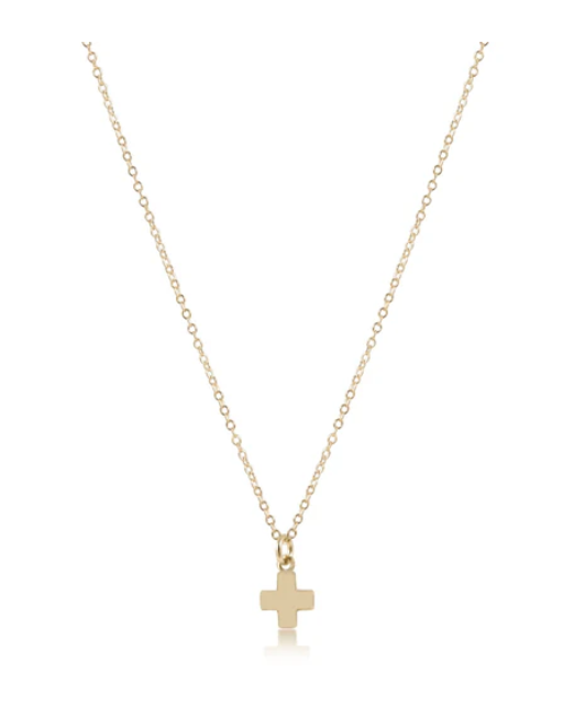 16" Necklace Gold - Signature Cross Small Gold