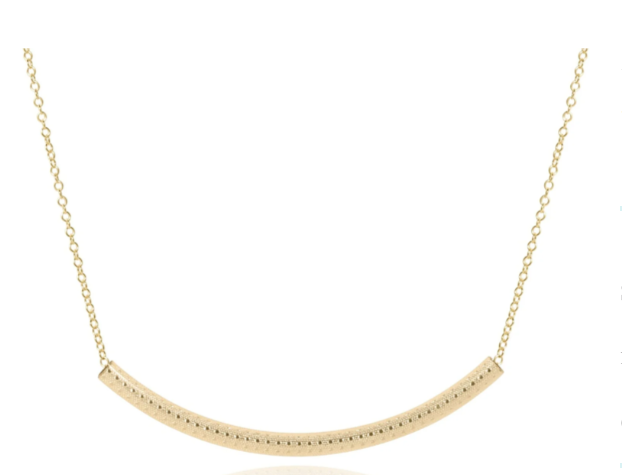 16" Necklace Gold - Bliss Bar Textured Gold