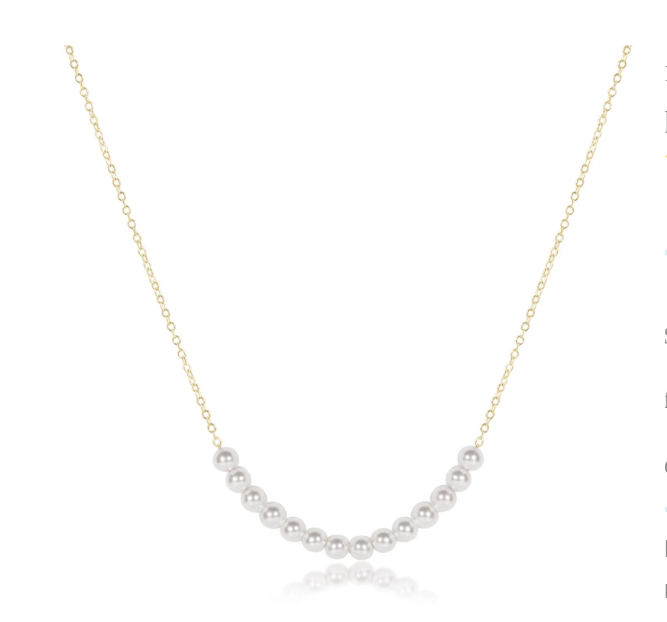 16" Necklace Gold - Classic Beaded Bliss - 4mm Pearl