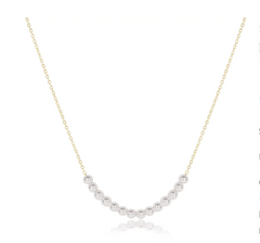 16" Necklace Gold - Classic Beaded Bliss - 4mm Pearl