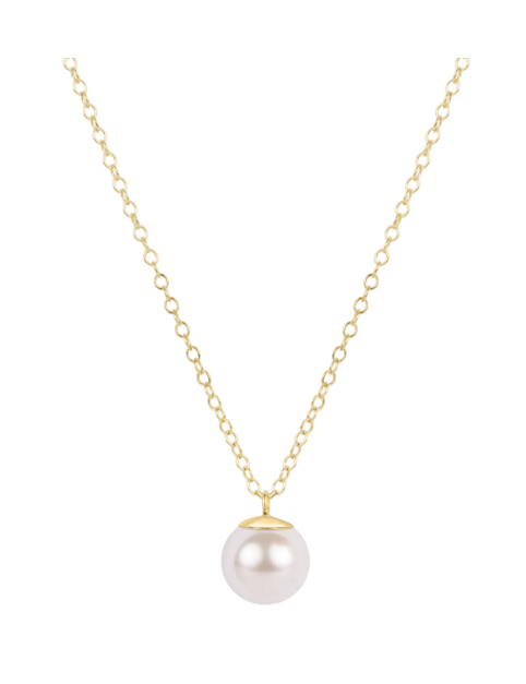 16" Necklace Gold - Classic Pearl 10mm Charm
