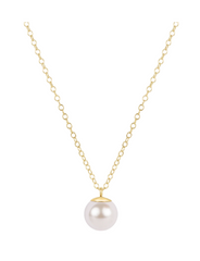 16" Necklace Gold - Classic Pearl 10mm Charm