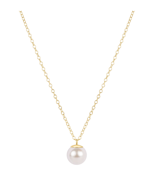 16" Necklace Gold - Classic Pearl 8mm Charm