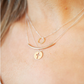 16" Necklace Gold - Halo Gold Charm