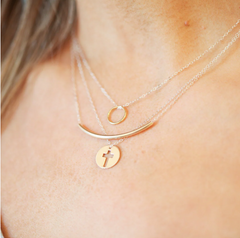 16" Necklace Gold - Halo Gold Charm