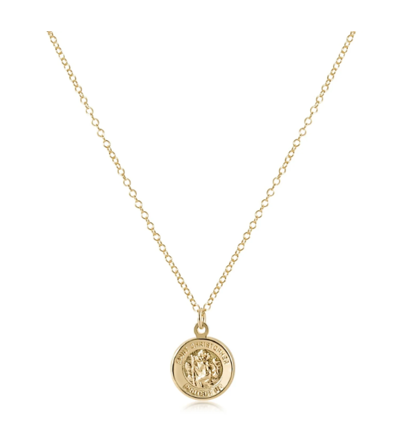 16" Necklace Gold - Protection Gold Disc