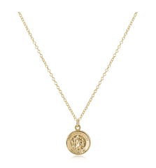 16" Necklace Gold - Protection Gold Disc
