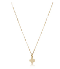 16" Necklace Gold - Signature Cross Small Gold Charm