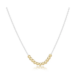 16" Necklace Sterling Mixed Metal - Classic Gold Beaded Bliss