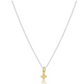 16" Necklace Sterling Mixed Metal - Signature Cross Small Gold