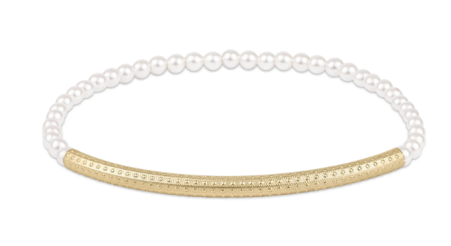 Bliss Bar Textured Pearl 3mm Bracelet