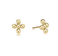 Classic Beaded Signature Cross Stud - 4mm bead Gold