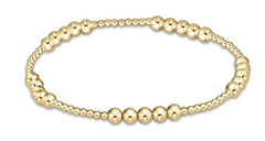 Classic Blissful Pattern 2mm Bead Bracelet - 4mm Gold