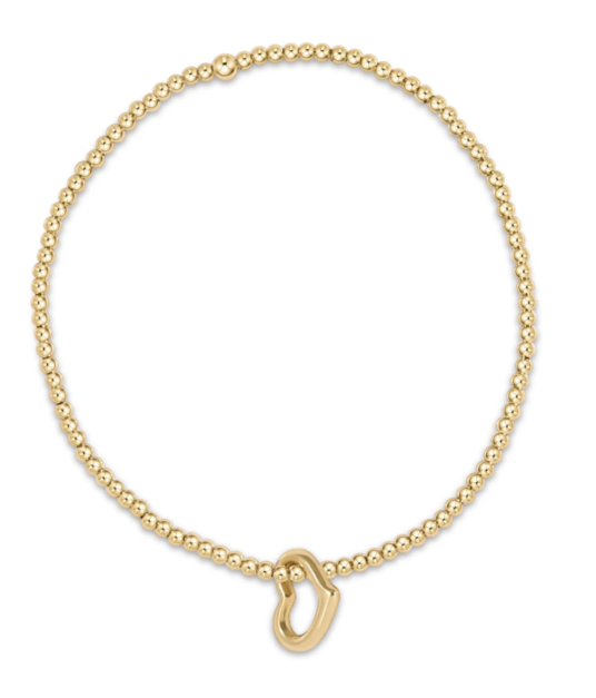 Extends Classic Gold 2.5mm Bracelet - Love Gold Charm