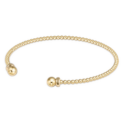 Classic Gold 2mm Bead Cuff - Gold