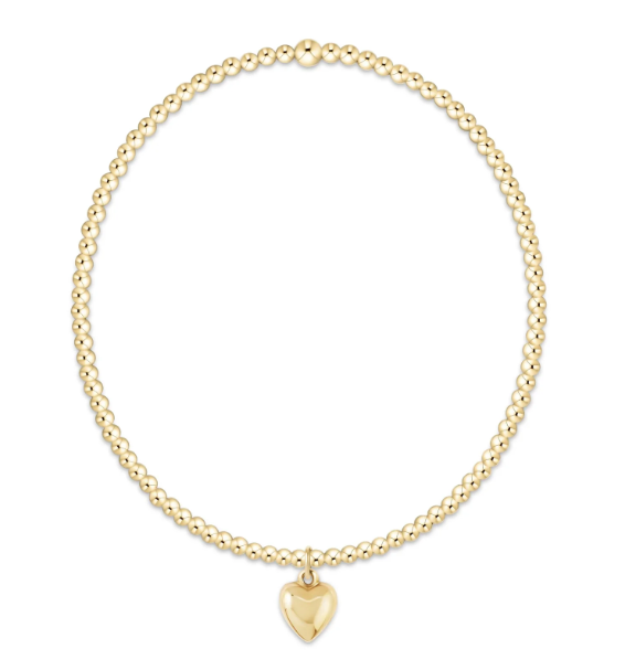 Classic Gold 2mm Bracelet - Love Plush Small Gold Charm