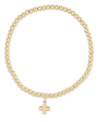 Extends Classic Gold 3mm Bracelet - Signature Cross Gold Charm