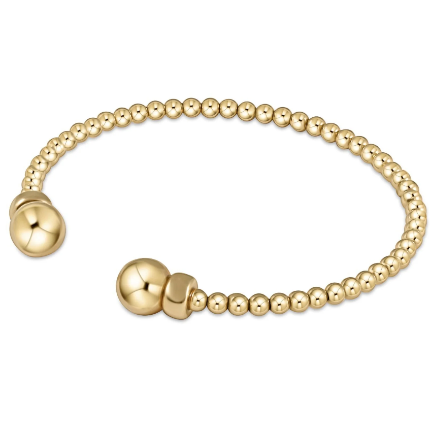Classic Gold 3mm Bead Cuff - Gold