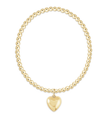 Extends Classic Gold 3mm Bracelet - Love Plush Gold Charm