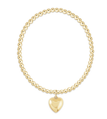 Classic Gold 3mm Bracelet - Love Plush Gold Charm