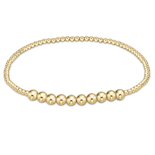 Classic Gold Beaded Bliss 2mm Bead Bracelet - 4mm Gold Front View