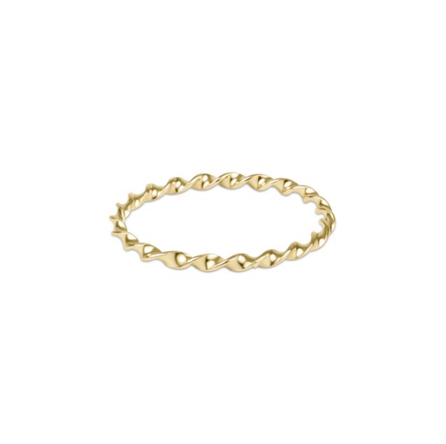 Classic Gold Twisted Thin Band Ring