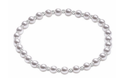 Classic Grateful Pattern Sterling 4mm Bead Bracelet - Pearl