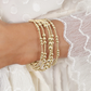 Classic Joy Pattern 4mm Bead Bracelet - Gold