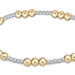 Classic Joy Pattern 4mm Bead Bracelet - Mixed Metal