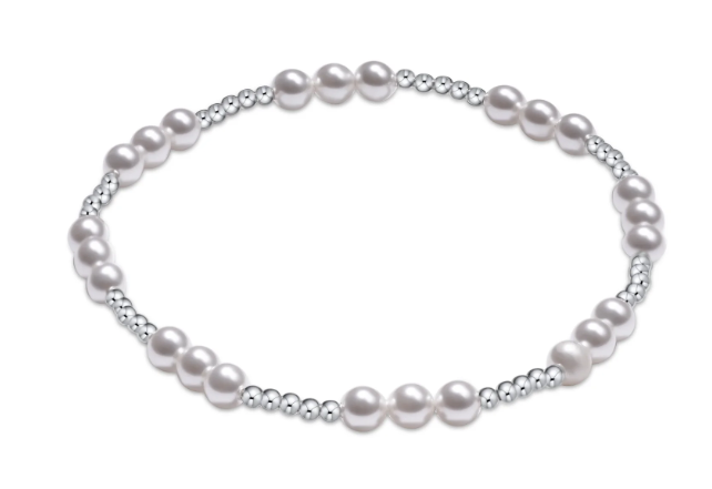Classic Joy Pattern Sterling 4mm Bead Bracelet
