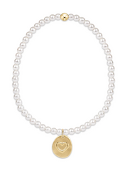 Extends Classic Pearl 3mm Bracelet - Inspire Love Small Gold Disc