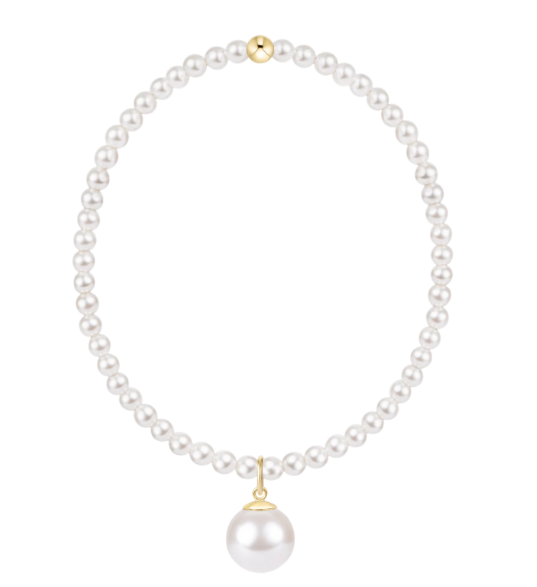 Extends Classic Pearl 3mm Bracelet - Classic Pearl 10mm Charm