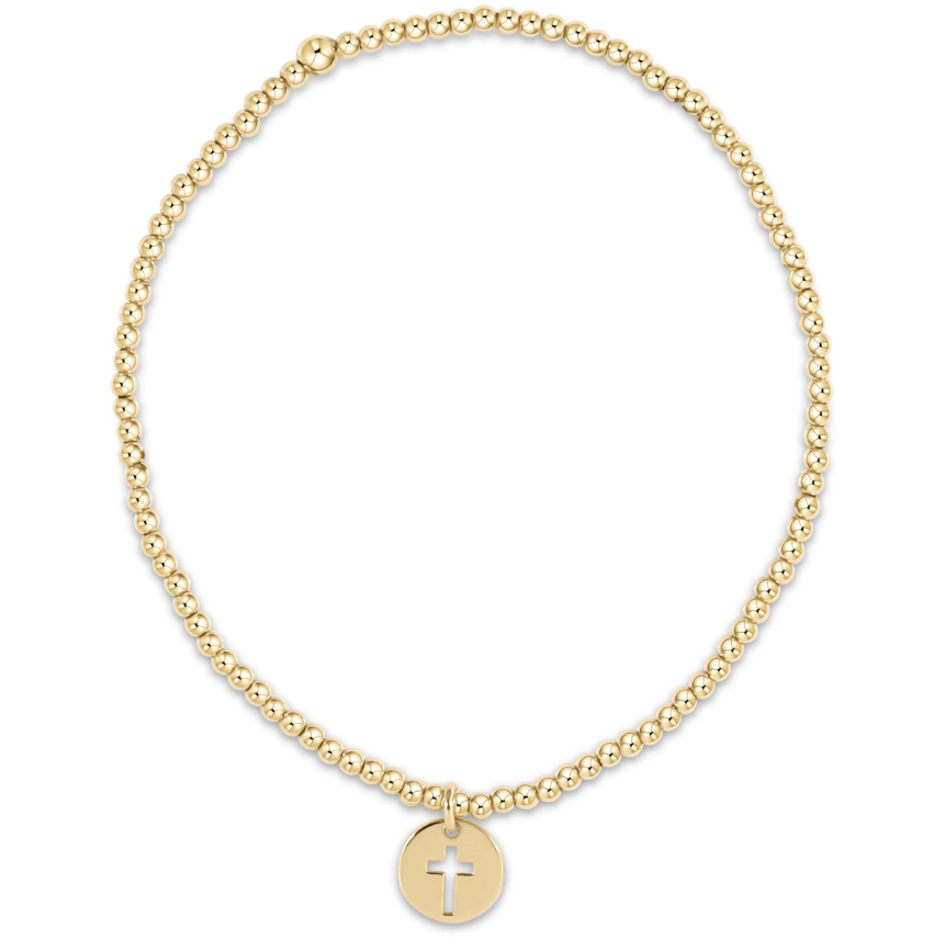 egirl Classic Gold 2mm Bead Bracelet - Blessed Small Gold Disc