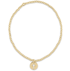 egirl Classic Gold 2mm Bead Bracelet - Blessed Small Gold Disc