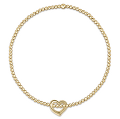 egirl Classic Gold 2mm Bead Bracelet - Love Small Gold Charm