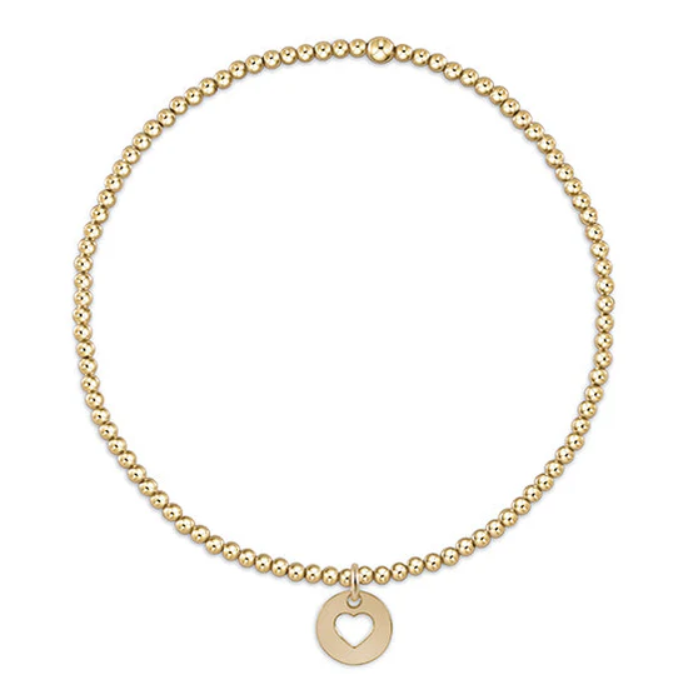 egirl Classic Gold 2mm Bead Bracelet - Love Small Gold Disc
