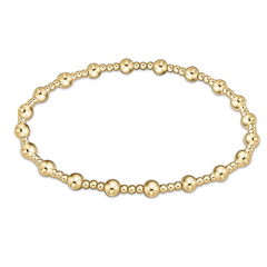 egirl Classic Sincerity Pattern 4mm Bead Bracelet - Gold
